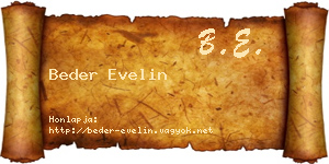 Beder Evelin névjegykártya